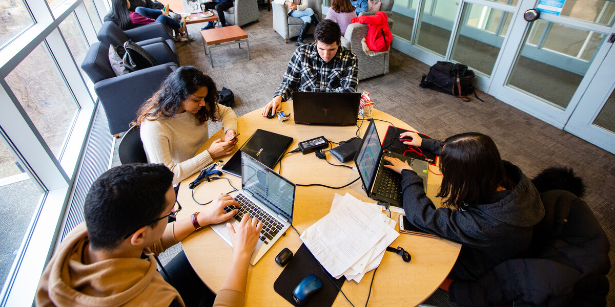 Students studying