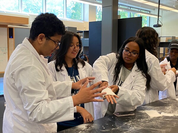 Students performing lab activity.